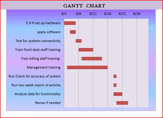 Ehr Implementation Gantt Chart